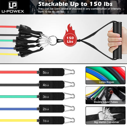 Tube Fitness Resistance Bands Set 11pcs
