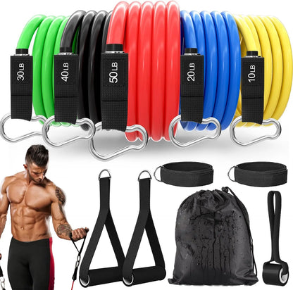 Tube Fitness Resistance Bands Set 11pcs